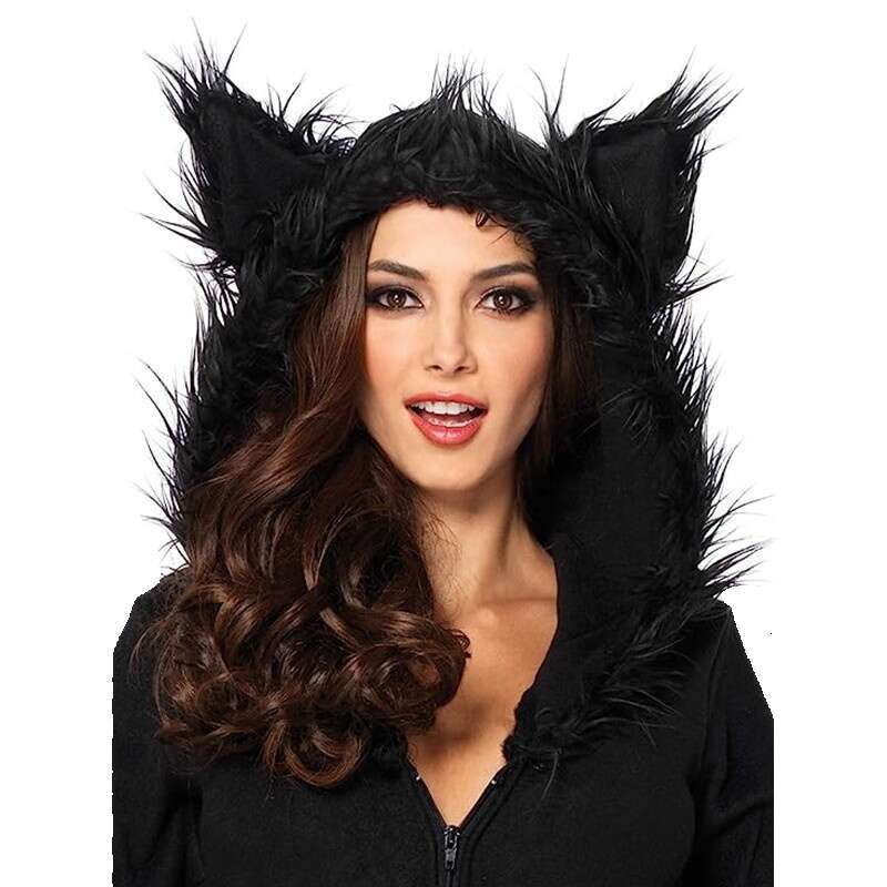 Womens Vampire Role Playing Hoodie Halloween Black Bat Shawl Ball Performance Dress