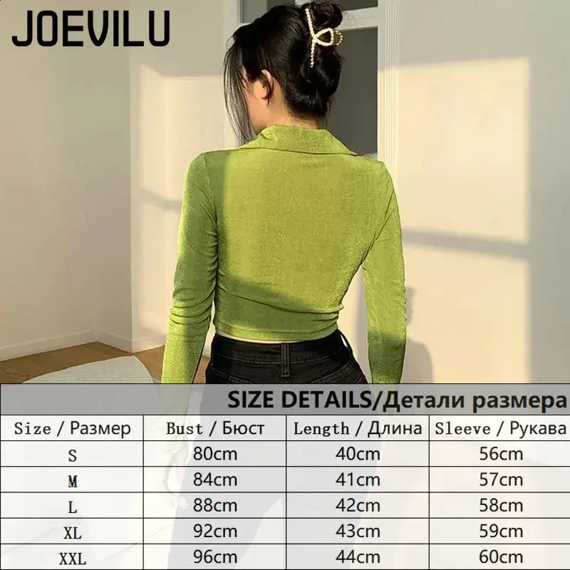 Polo neck pleated crop shirt pleated single chest long sleeved T-shirt for women Korean fashion slim fit top sexy casual Y2K shirt 240827
