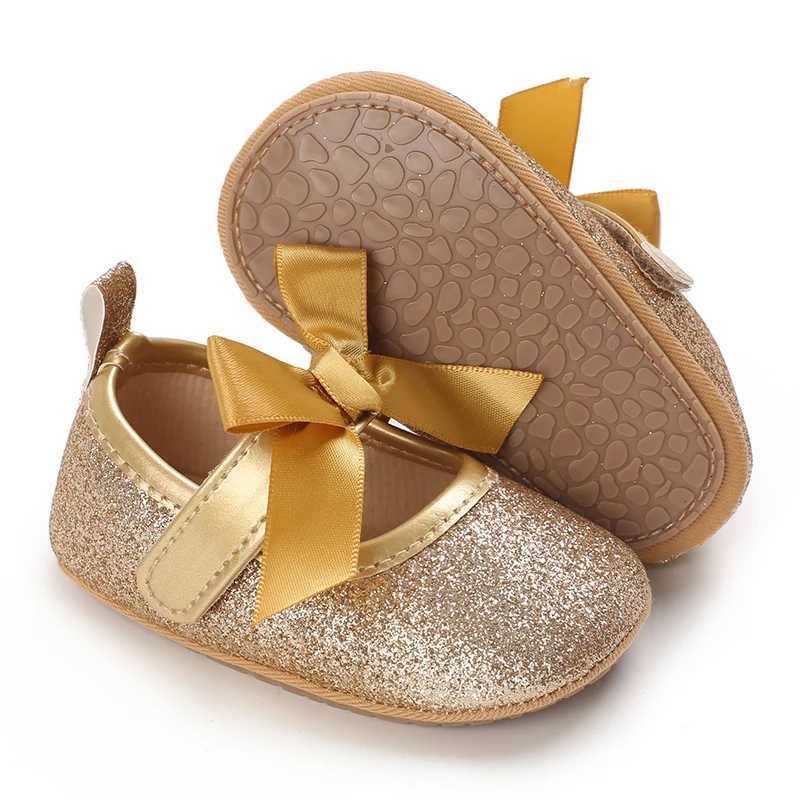 Baby walking shoes golden baby first walking shoes golden princess shoes comfortable soft non slip walking shoes M240827