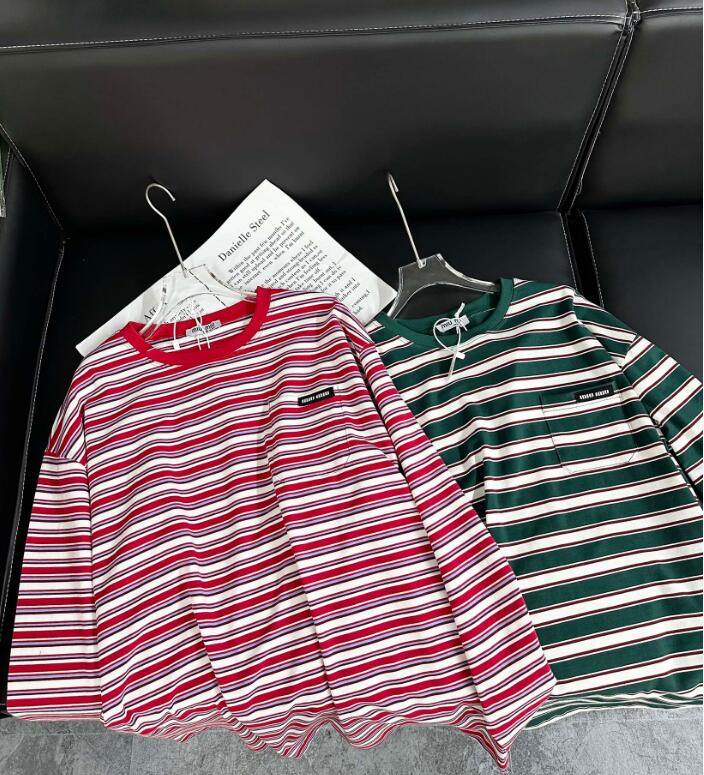 designer t shirt for women vintage long sleeve stripes womens tshirt brand top tee MM6288