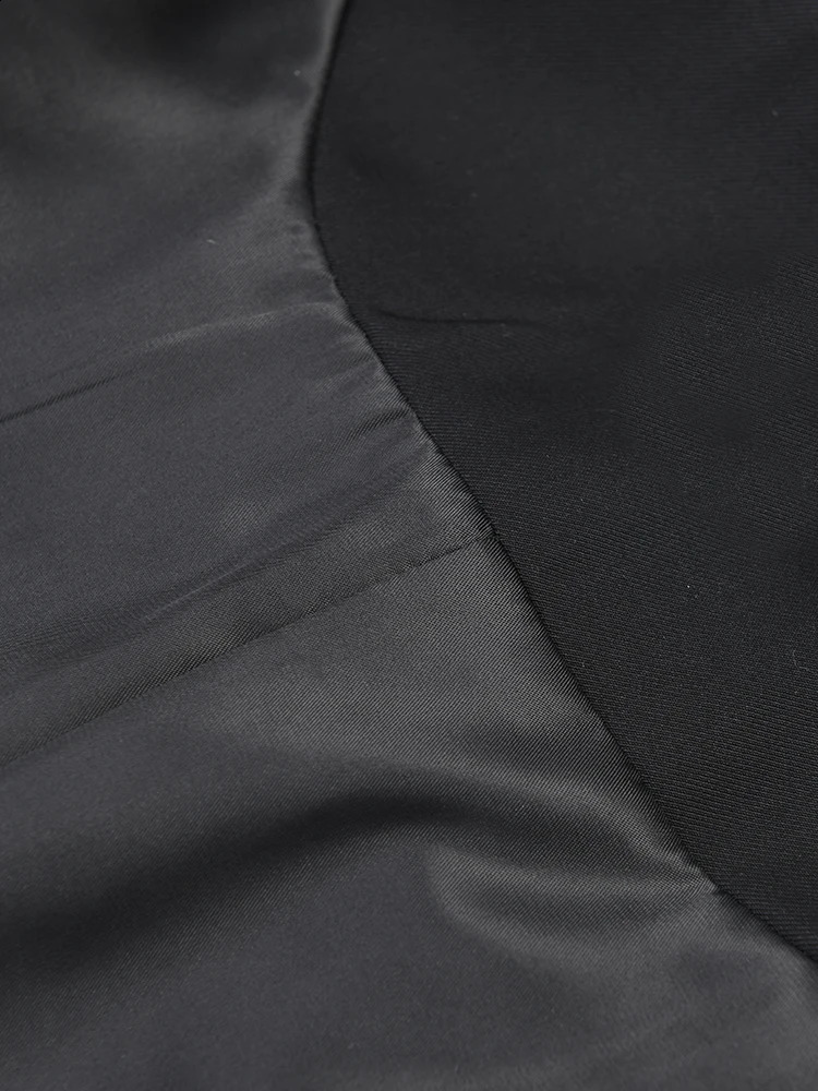 EAM Women Black Irregular Color-block Big Size Blazer Lapel Long Sleeve Jacket Fashion Spring Autumn 1DF308001 240826