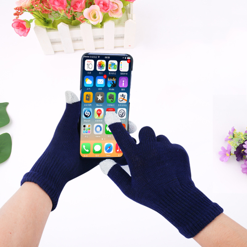 Men Women Touch Screen Gloves Autumn Winter Warm Mittens Female Winter Full Finger Stretch Comfortable Breathable Warm Cycling Glove Customize Logo HW