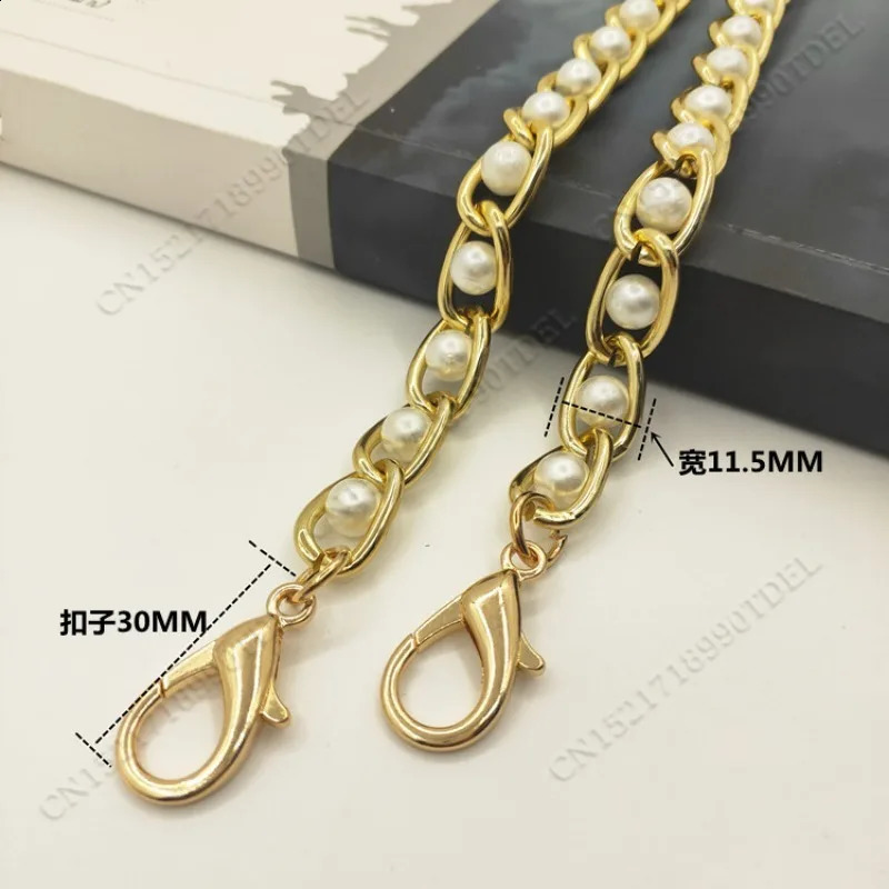Women d Pearl Bag Chain Long Crossbody Shoulder Strap Handbag Female Replacement Handle Belt Parts 4060100110cm y241226