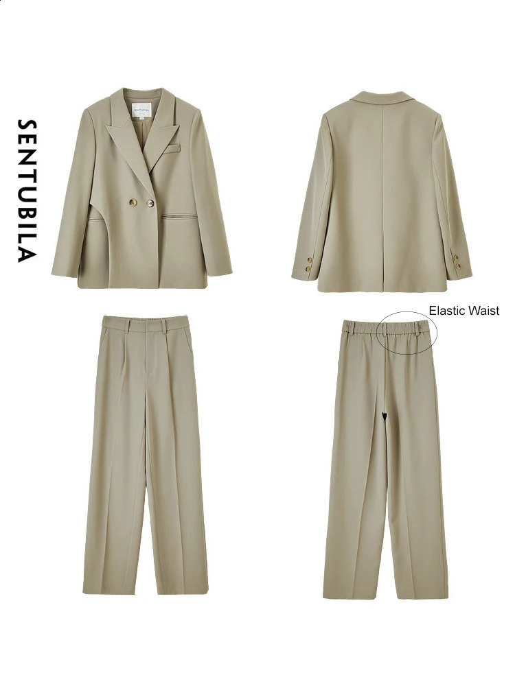 SENTUBILA Blazer Pant Suit Two Piece Set for Women Business Work Outfits Autumn Elegant Fashion Clothing Sets 133Z49975 240826