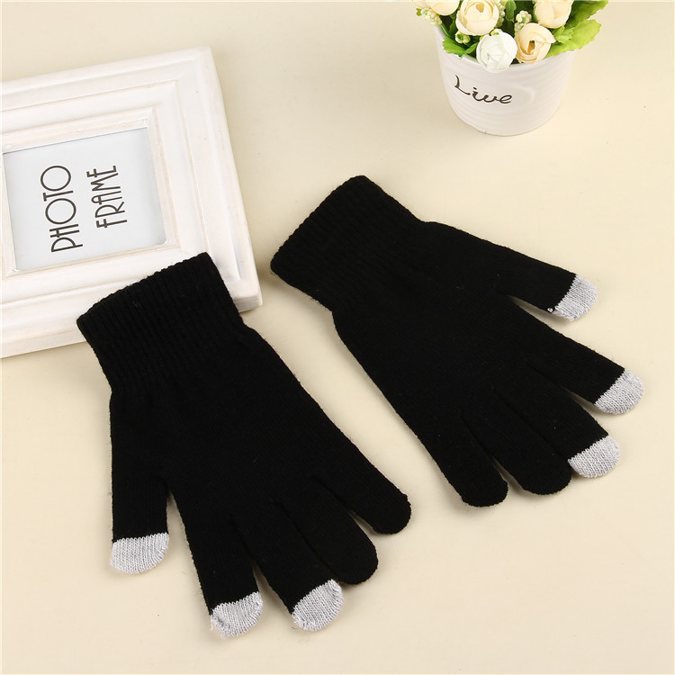 Men Women Touch Screen Gloves Autumn Winter Warm Mittens Female Winter Full Finger Stretch Comfortable Breathable Warm Cycling Glove Customize Logo HW