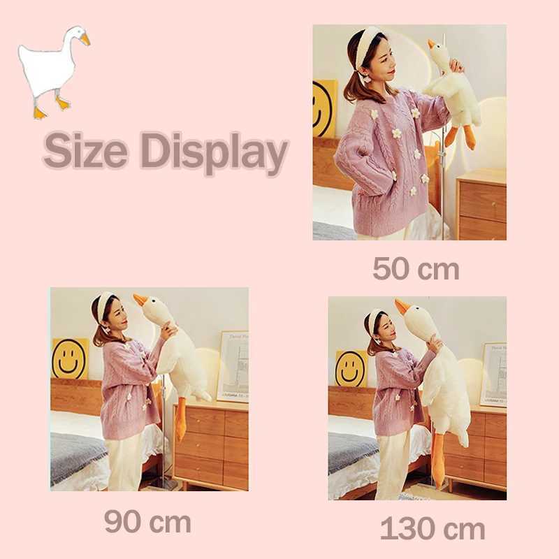 50-190cm cute fluffy large-sized white goose plush toy Kaii giant duck sleep pillow cushion stuffed animal doll childrens toy gift W250107