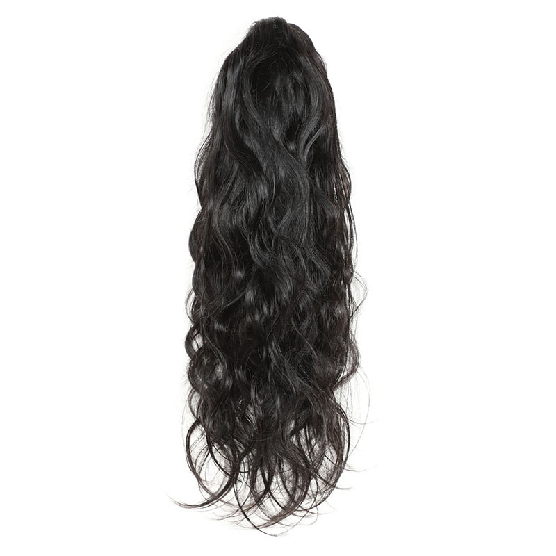 Claw In Ponytails Human Natural body wave Extension for Black women 100% Virgin Brazilian Hair Clip in wavy