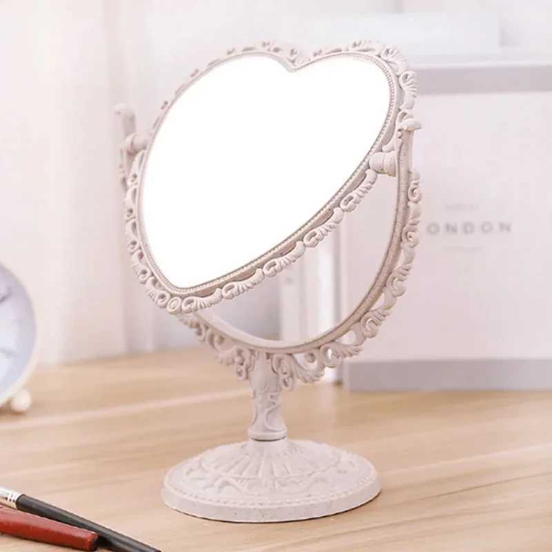 Desktop Makeup Mirror Heart Shape Makeup Vanity Portable Double-side Vanity Mirror Hand Mirror Cosmetic Compact Mirror For WomenXJ241213