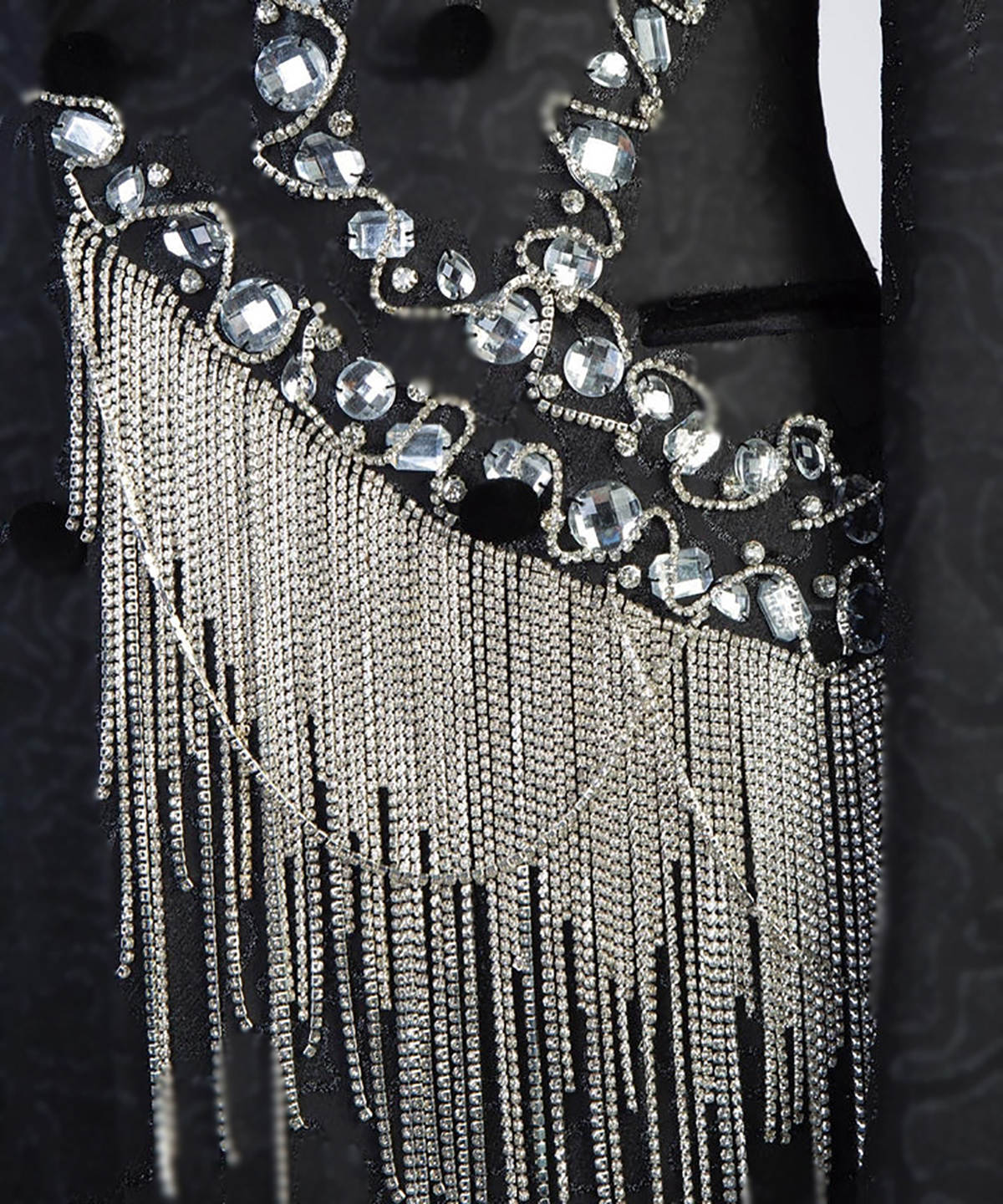 Gorgeous Men's Suit Peaked Lapel Tailored Blazers Crystal Tassel Groom Jacket For Man Double Breasted Custom Made Prom Coat Plus Size