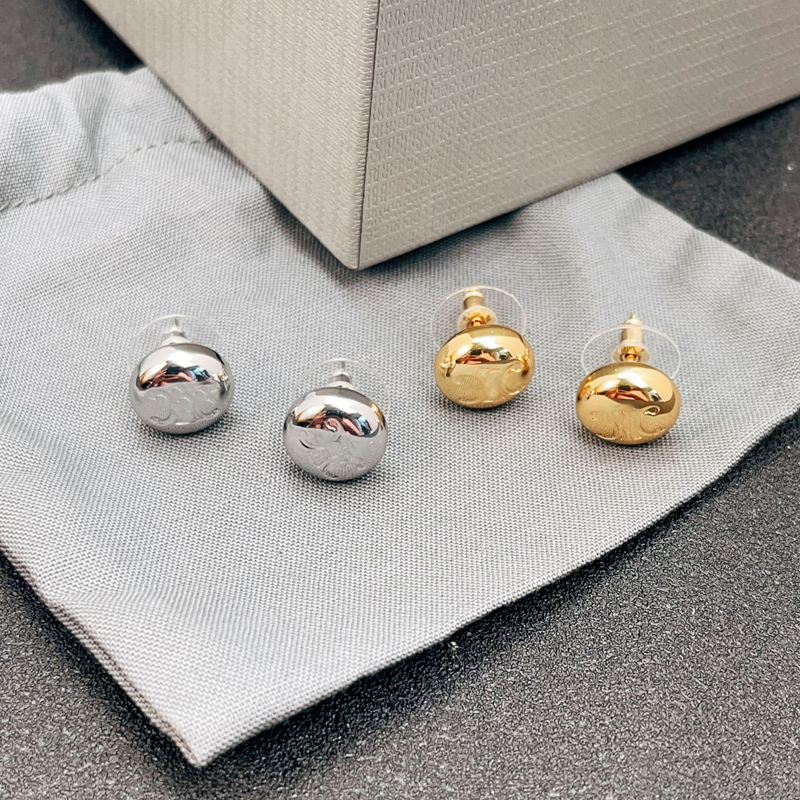 18k gold bean letters earrings for women simple classic round letter designer elegant geometry girls womens cute lovely earring earings ear rings jewelry