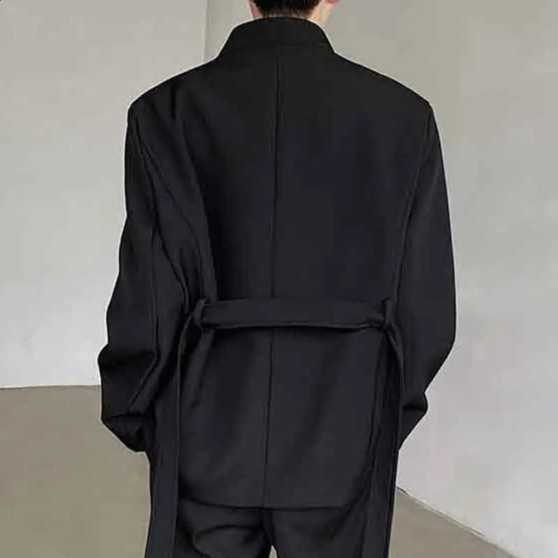 FEWQ Men Suit Jacket Trendy Belt Large Pockets Male Blazers Mens Clothing Spring Fashion Korean Style 9C4466 240826