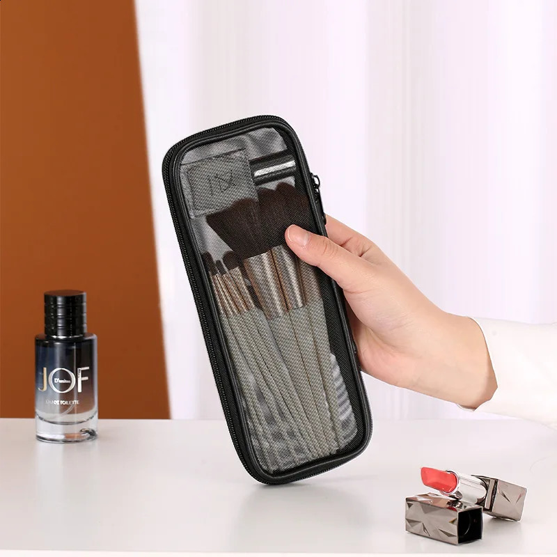 Makeup Brush Travel Case Cosmetic Toiletry Bag Organizer for Men Women Beauty Tools Mesh Dopp Kit Pouch Wash Storage Accessories 240827