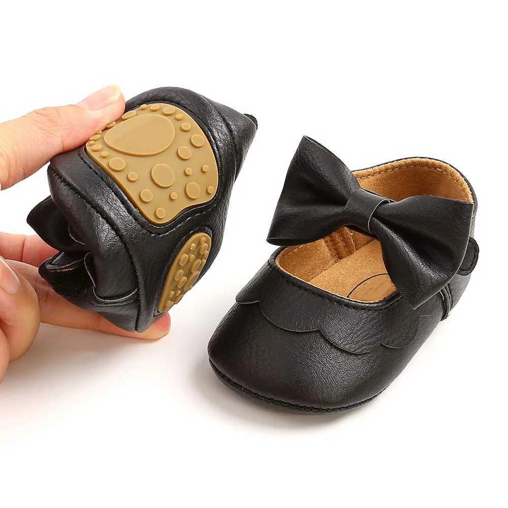 Baby Girl Mary Jane Apartment with bow tie bow tie anti slip toddler first mover princess dress shoes M240827