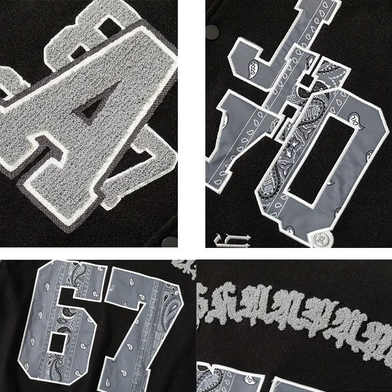 American retro autumn and winter jacket coat womens Y2K street hip-hop all-match baseball uniform couple casual loose trend top 240827