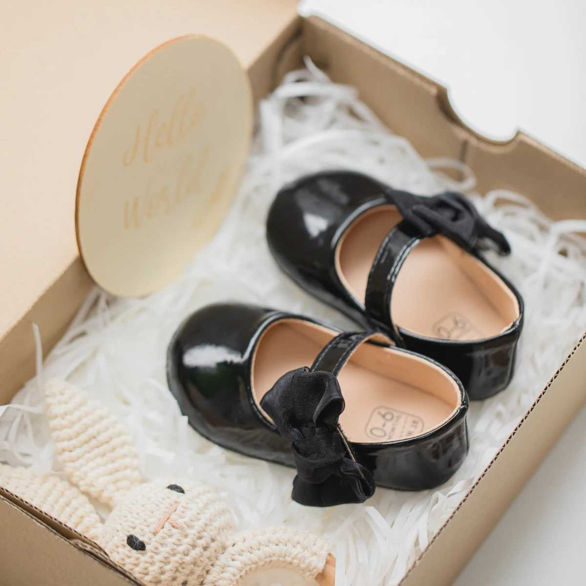 Baby Cute Bow Princess Shoes Solid Color Soft Bottom First Preschool Shoes 0-18 Months Newborns Baby Shoes Girls M240827