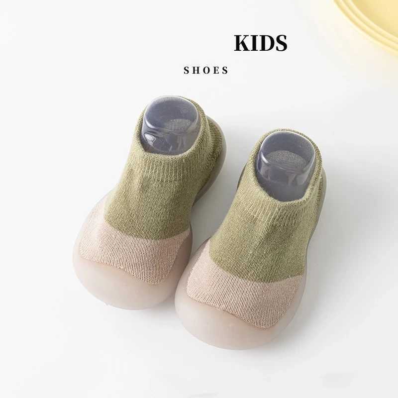 Babys first shoes toddler walking boys and girls childrens rubber soft soled flooring barefoot casual shoes knitted boots anti slip M240827
