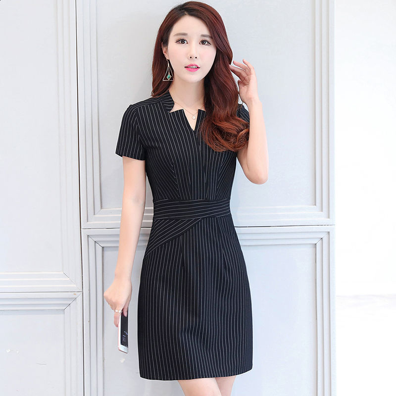 Vfemage Womens Front Zipper Floral Striped Autumn Winter Slim Wear to Work Business Office Party Sheath Bodycon Pencil Dress 671 210409