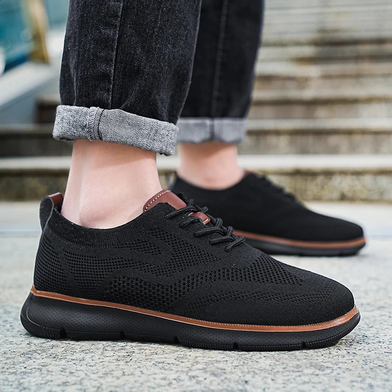 Fashionable mens casual shoes outdoor running sports shoes anti slip mesh walking shoes lightweight comfortable breathable shoes large size 240827