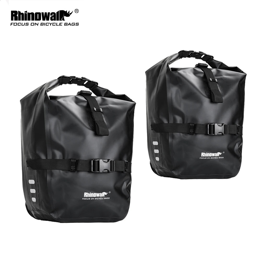 Rhinowalk 2 Pieces 20L Bicycle Pannier Accessories Waterproof Portable Bike Trunk Pack Travel Cycg Bag 240827 5411 4