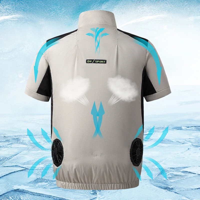 Cool Tank Top Wearable Cooling Fan Air Conditioning Clothing 13 hour Hiking for High Temperature Work Fishing 240827