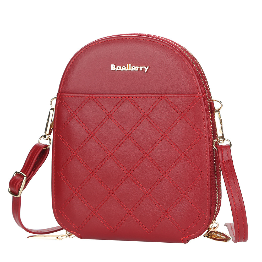 Ladies' Large Capacity Crossbody Bag with Double Zipper and Embroidery