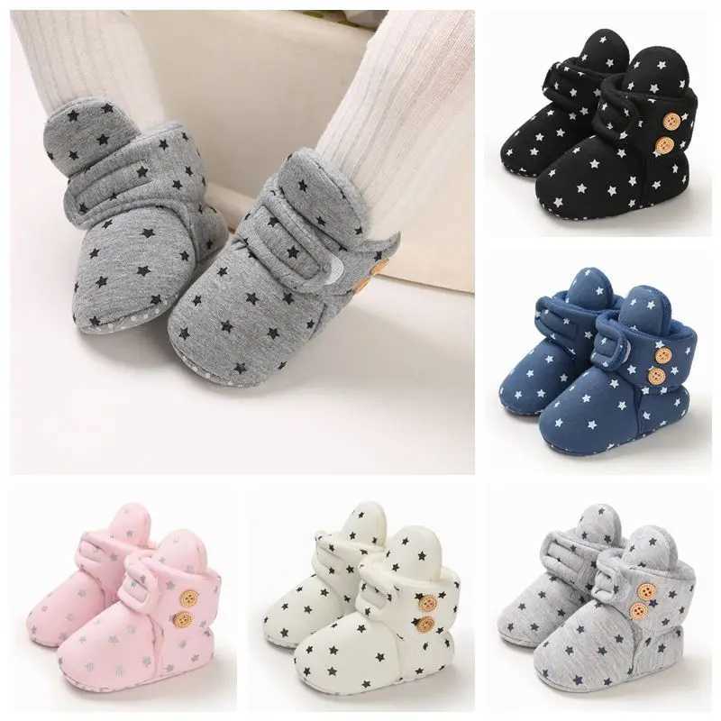 Winter baby boots baby girls boys first walkers toddlers newborns cute celebrity printed shoes super warm boots M240827