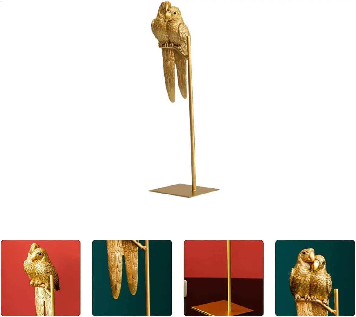 Couple Macaws Sculpture Resin Multi-color Parrot Statue Bird Animals Ornaments Modern Home Desktop Living Room Decoration 240827
