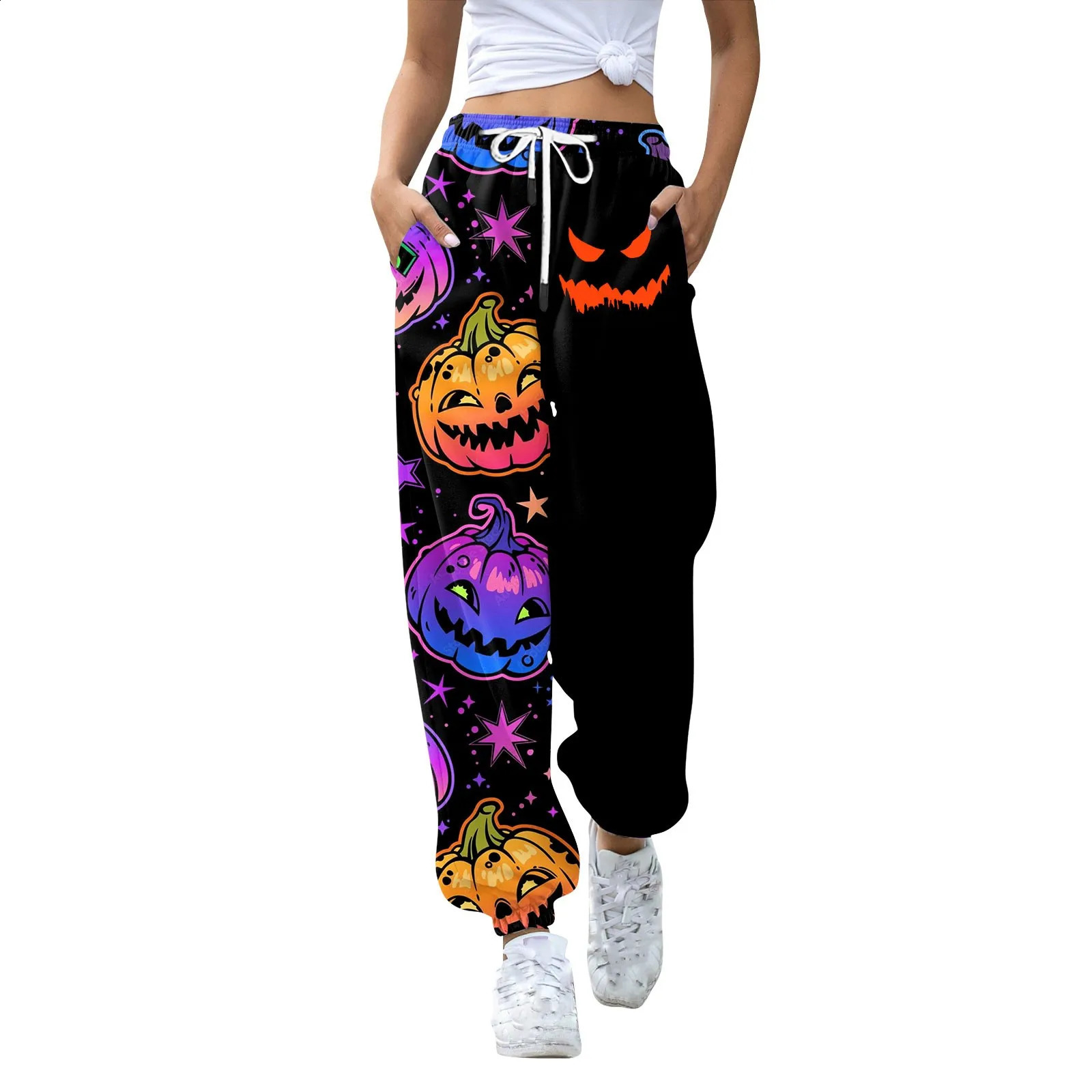 Womens casual fashion Halloween printed casual pants Pantalones De Mujer Cal Pantalona womens casual pants 240827