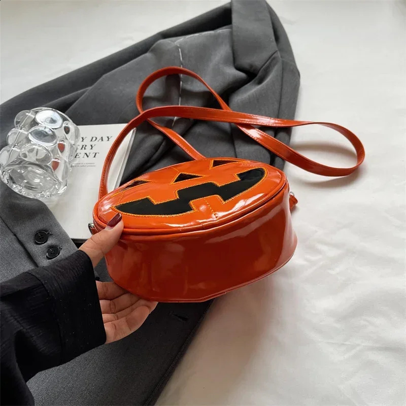 Halloween Crossbody Female Strap Bag Pumpkin Head Gothic Shoulder Party Night Clutch Weird Handbag Festa 240827
