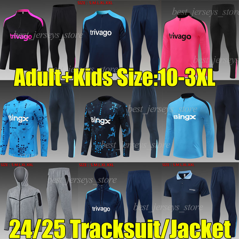 XXXL 24/25 CFC PALMER Soccer Sets hoodie tracksuit JOAO FELIX NETO N. JACKSON Enzo NKUNKU Mudryk STERLING MADUEKE football Jacket adult kids kits jogging Survetement