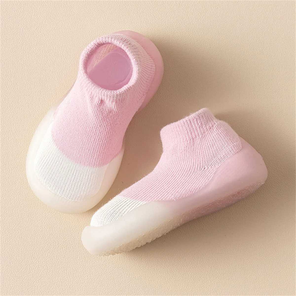 Yibubu baby toddler first walk baby boy girl child rubber soft sole floor barefoot casual shoes knitted boots anti slip M240827
