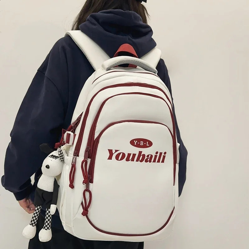 school backpack highquality 177 inch large capacity waterproof travel bag fashionable mens campus 240827