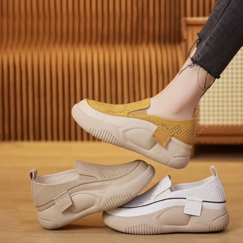 Womens platform shoes casual skate shoes fashionable Loafers womens sports shoes Chaussure soft soled womens Loafers D254 240827