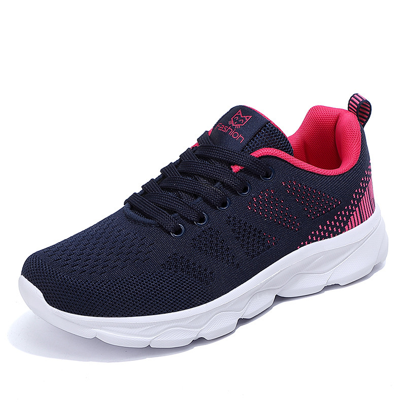 Chunky Comfort Sneakers - Breathable Mesh Upper, Low Top Design, Solid Color, Cushioned Insoles, Slip-Resistant Outsoles, Comfortable Fit for Womens F
