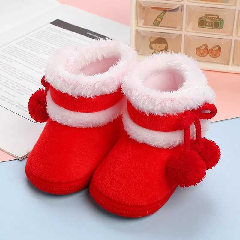 Winter and autumn baby shoes for girls aged 0-15 months warm fur for newborns snow boots for young children soft soles for boys first walker for 1 yea