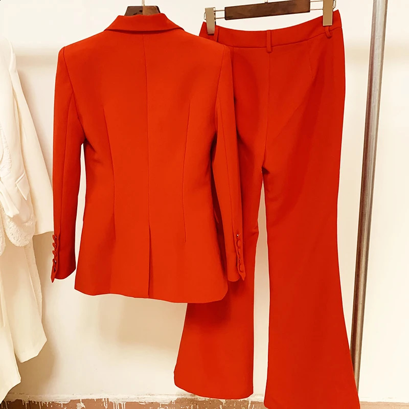 High quality Fashion er Pioneer Set Womens Single Button Red Pioneer Flash Pants Set 250410