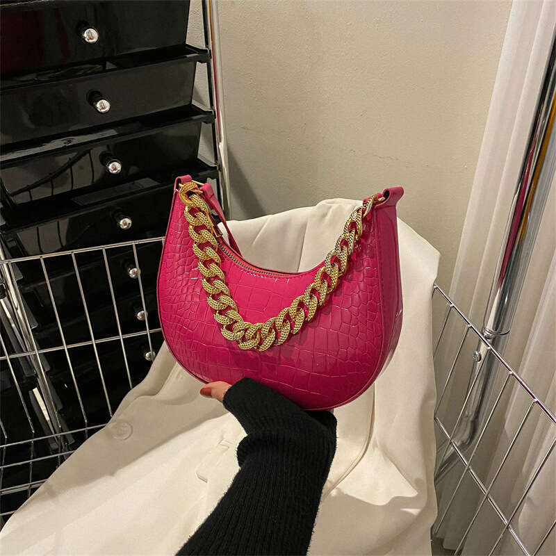 Solid color armpit for women 2024 new autumn trend western-style shoulder bag, casual chain crossbody bag bags