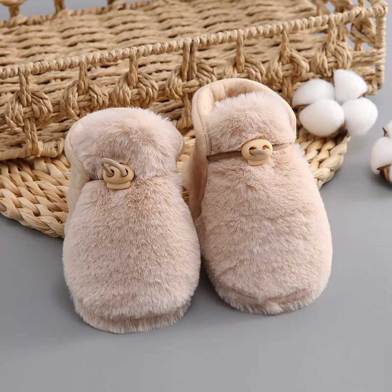Baby Winter Shoes Thick Plush Warm Shoes Anti slip Boys and Girls Snow Boots First Walking Shoes Baby Gift M240827
