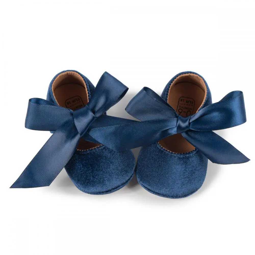 Baby girls first walking shoes cute bow edge shoes for baby princess soft soled non slip pedal shoes for children aged 0-18 months M240827