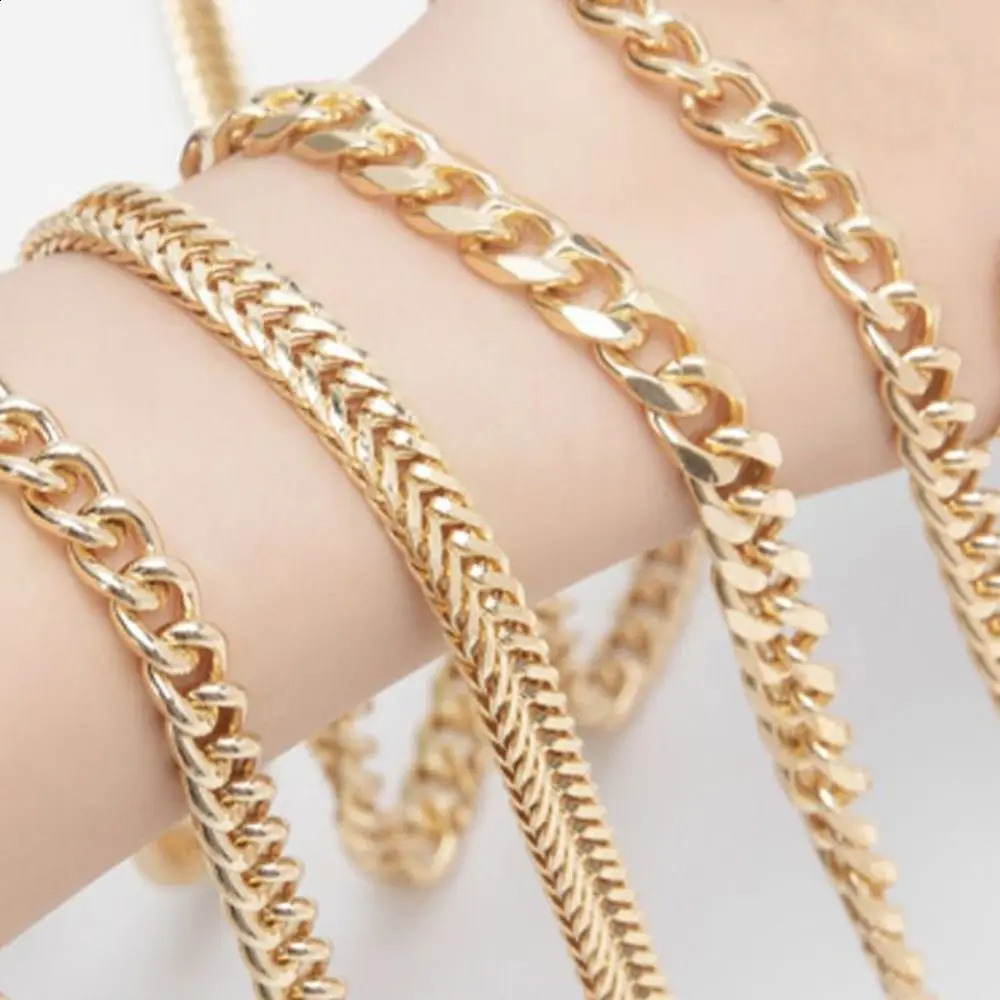 1PC Golden Bag Chain Accessories Metal Crossbody Shoulder Belt Underarm Chains Replacement Bags Strap For Womens 240826