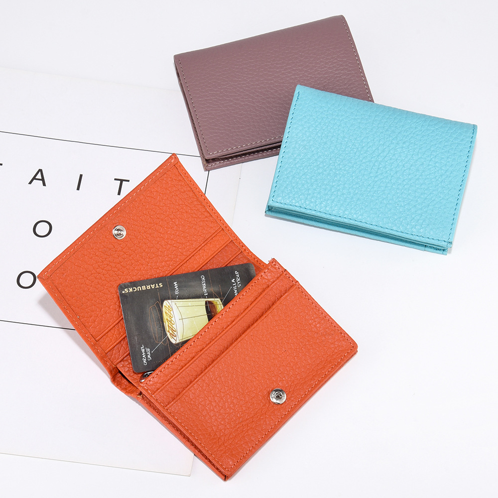 Chic Women's Leather Wallet - Soft Japanese Student Theme with Secure Money Clip and Elegant Cards Compartment