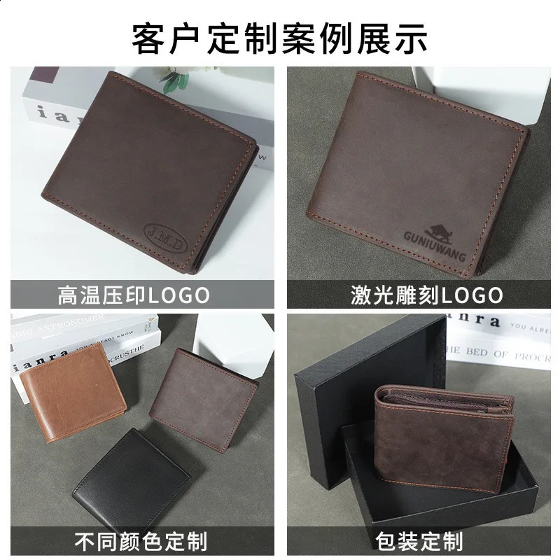 Retro Mens Short Wallet Elf Leather Bank Card Holder High Quality Small 240827