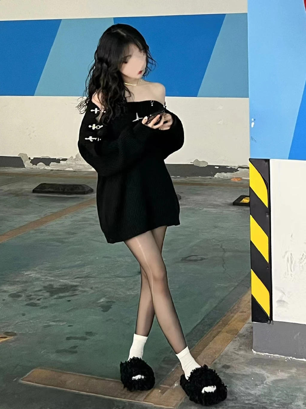 Womens white floral sweater Harajuku Korean 90s aesthetics Y2k long sleeved oversized skydiving knit retro 2000s clothing 240826