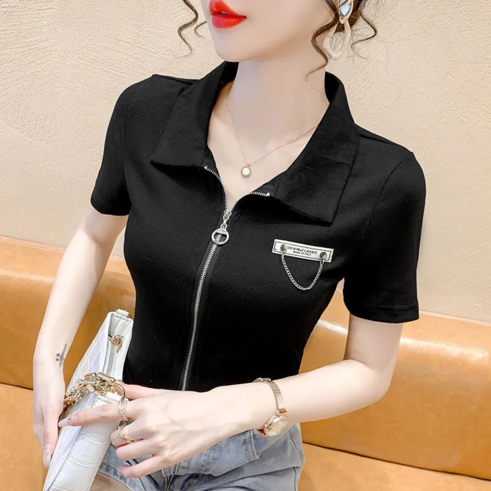 Womens long sleeved V-neck geometric print shirt retro loose polo shirt Y2K oversized top elegant zipper womens body 240827