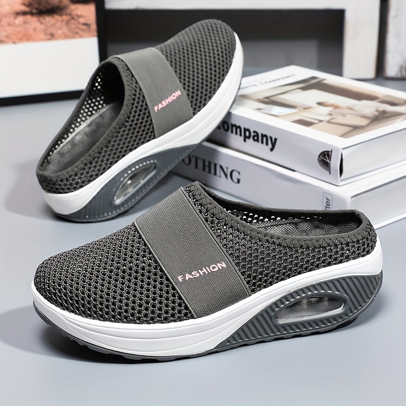 Soft Fabric Round Toe Low Top Slip On Breathable Platform Sneakers - Comfortable Casual Shoes for Women with PU Sole and Fabric Insole - Perfect for A