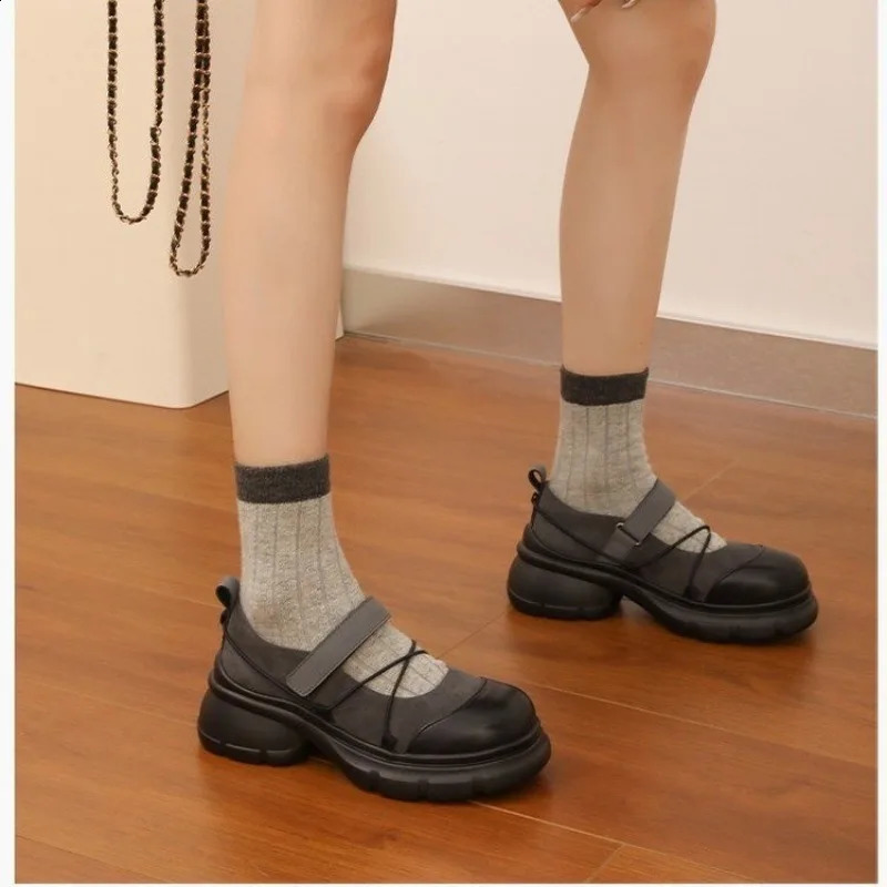 Autumn Chunky Women Sports Shoes Fashion Shallow Butterfly-knot Platform Sneakers Ladies Casual Flats Outdoor Mary Jane Shoe 240826