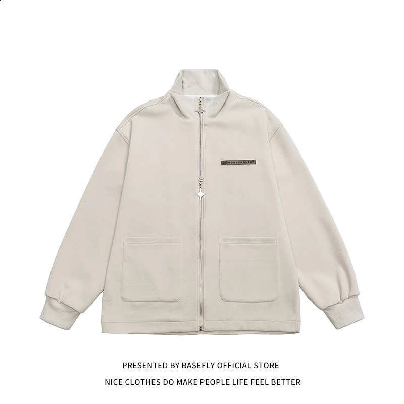 Spring and autumn simple solid zipper cardigan mens jogging jacket unisex womens casual sportswear couple hiphop fashion street 240826