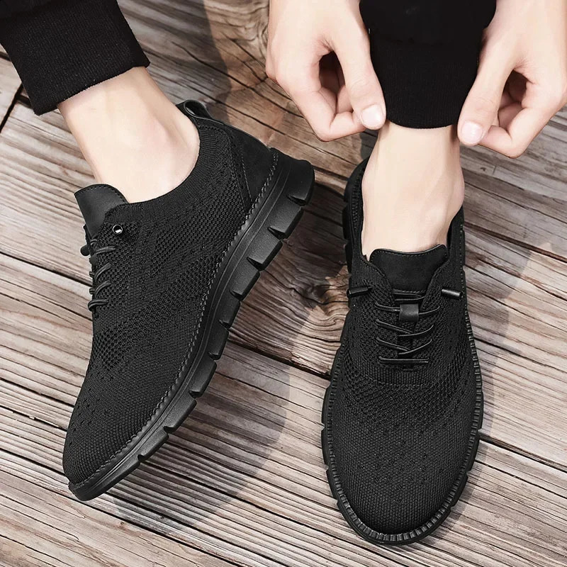 Leisure Knitted Mens Shoes Brooks Mens Shoes Office Submits Fashion Sports Shoes seller 240827