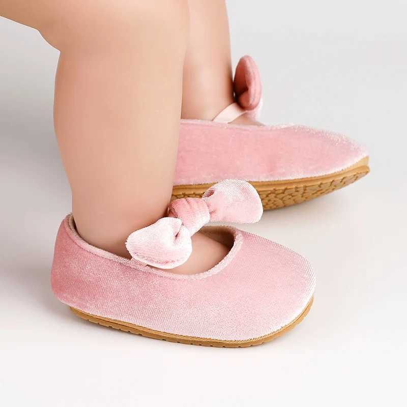 Baby shoes baby shoes girls shoes girls classic bow knot rubber sole non slip dress baby shoes toddler board shoes M240827