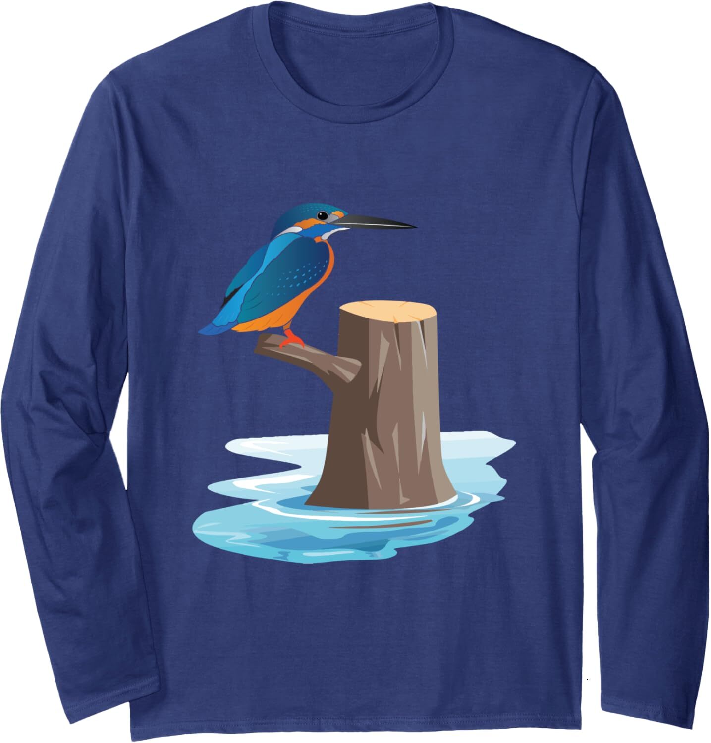 Long Sleeve Shirts For Men Sweatshirt Kingfisher Bird Artistic Colorful Lover Gift Tee Streetwear Casual Tops Free shipping
